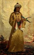 Henriette Ronner A Moorish Girl with Parakeet oil painting reproduction